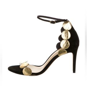 Alexandre Birman Black & Gold suede heels. Size IT37 (US 6/6.5) 3.5in heel.